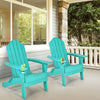 Foldable Weather Resistant Patio Chair with Built-in Cup Holder-Turquoise - Gallery View 1 of 11