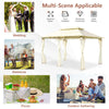 10x13 feet beige tent canopy with removable mesh sidewalls, ideal for outdoor gatherings, weddings, and picnics.
