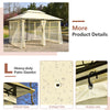 Heavy-duty 10x13 feet beige patio gazebo with removable netting sidewalls, ideal for outdoor gatherings and relaxation.