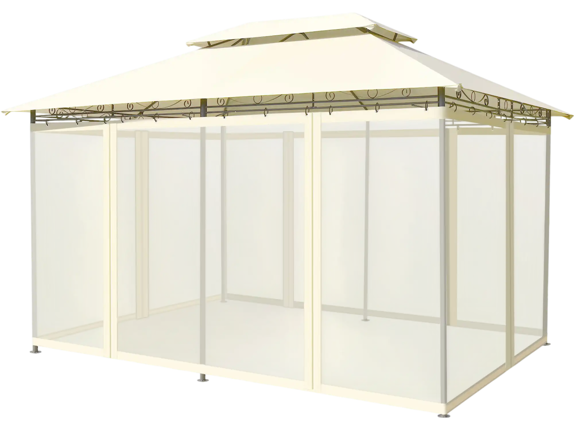 Costway 10' x 13' Gazebo Tent Canopy Shelter Removable Netting Sidewall Beige 28934560 New