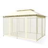 10 Feet x 13 Feet Tent Canopy Shelter with Removable Netting Sidewall-Beige - Gallery View 1 of 10
