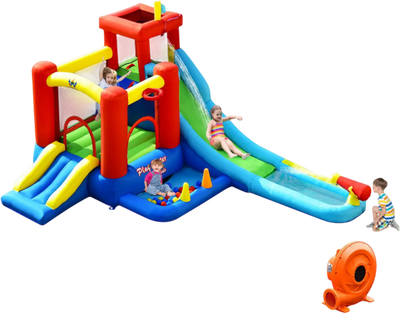Costway 9-in-1 Inflatable Kids Water Slide Bounce House w/ 860W Blower 36841957 New