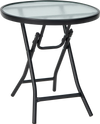 Patio Side Table with Tempered Glass Tabletop