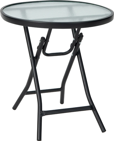 Costway Patio Side Table Tempered Glass Top Coffee Table 53409867 New