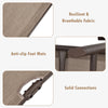 Close-up of the brown patio foldable chaise lounge chair showcasing breathable fabric and anti-slip foot mats for.