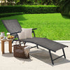 Patio Foldable Chaise Lounge Chair with Backrest and Footrest-Gray - Gallery View 1 of 8