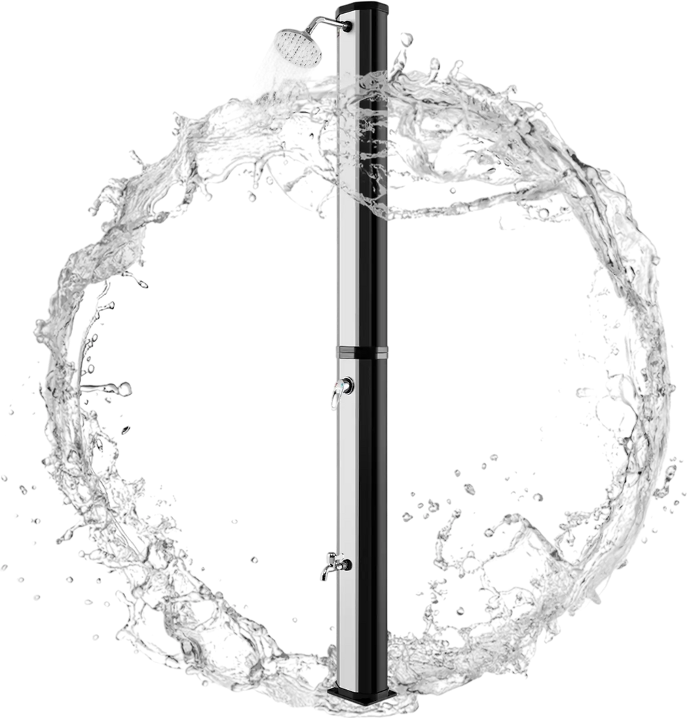 7.2 Feet 9.3 Gallon Solar Heated Shower with Adjustable Head and Foot Tap