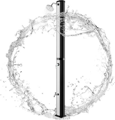 Costway 7.2' 9.3 Gallon Solar Heated Outdoor Shower Adjustable Head Foot Tap 96452870 New