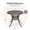 36-inch round patio dining bistro table in brown with umbrella hole, featuring elegant patterns and adjustable feet for.