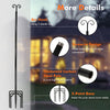 10 ft outdoor string light pole with arc hook and 5-prong base, made of durable carbon steel for stability and easy.