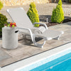 Outdoor weather-resistant tank hideaway table in gray, designed for standard 20 lbs propane tanks, ideal for patio use.