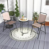 Set of 2 beige patio folding chairs with armrests, featuring breathable mesh fabric, ideal for outdoor relaxation.