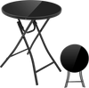 23 Inch Round Bistro Table with Tempered Glass Tabletop