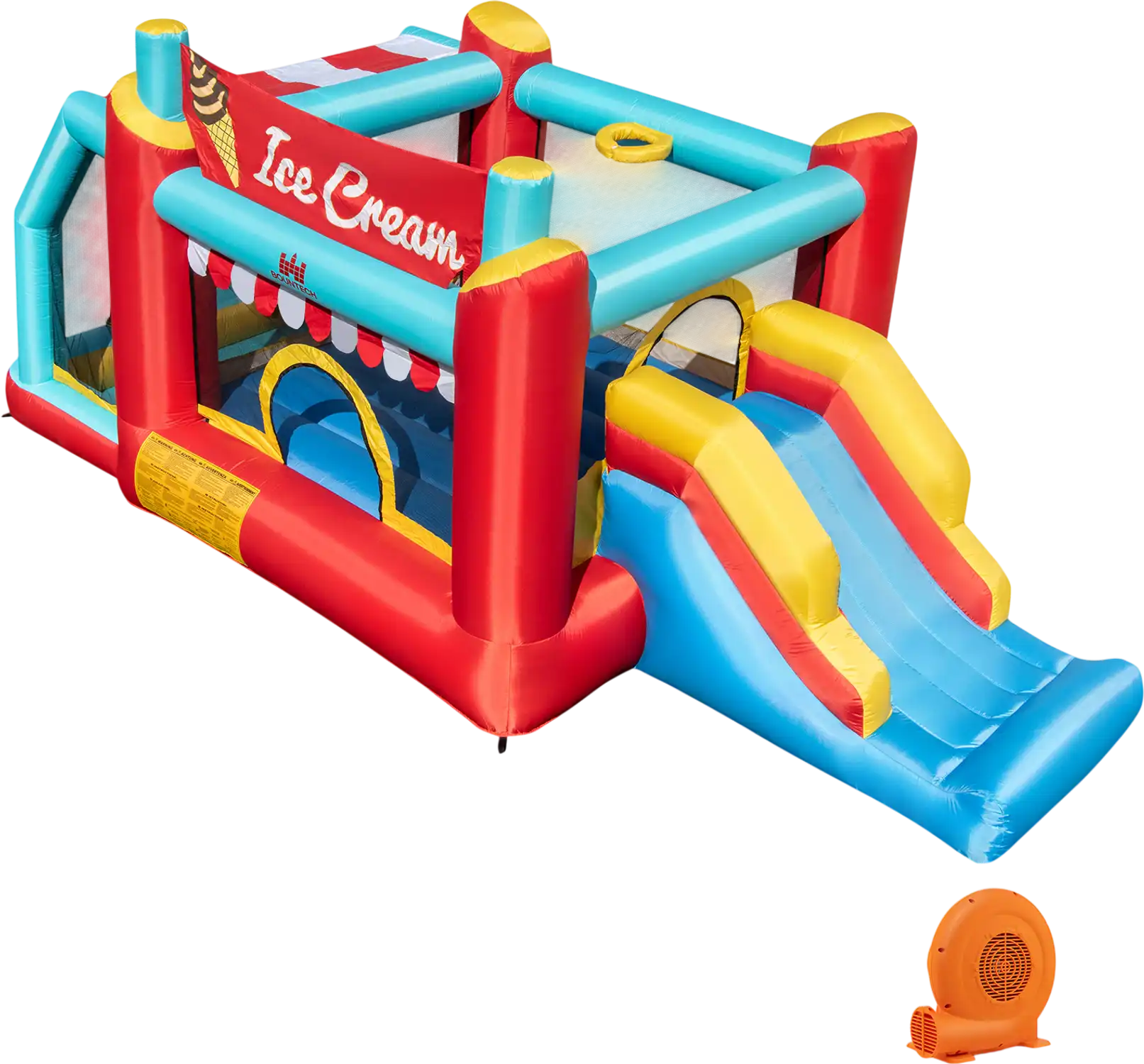 Costway 5-in-1 Ice Cream Inflatable Bounce House Ball Pit Slide w/ 520W Blower 249517368 New
