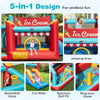 5-in-1 Ice Cream inflatable bounce house featuring a slide, ball pit, and basketball hoop for endless outdoor fun.