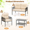 Costway Rattan Patio Sofa Chairs with Loveseat 4-Piece Set New