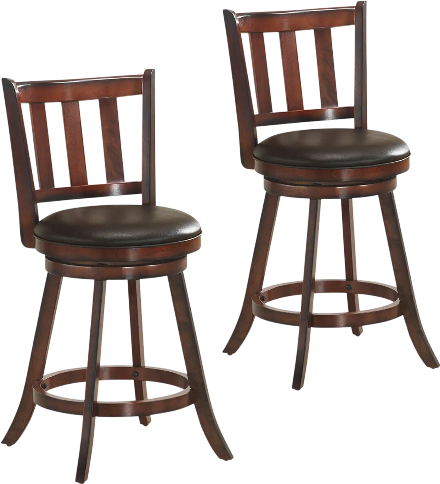 Costway 2-Piece Swivel Wooden Counter Height Bar Stool Set Cushioned Seat 54392016 New