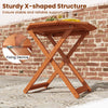 Octagon folding patio table with sturdy X-shaped structure, 32" tabletop, and 2" umbrella hole for outdoor use.