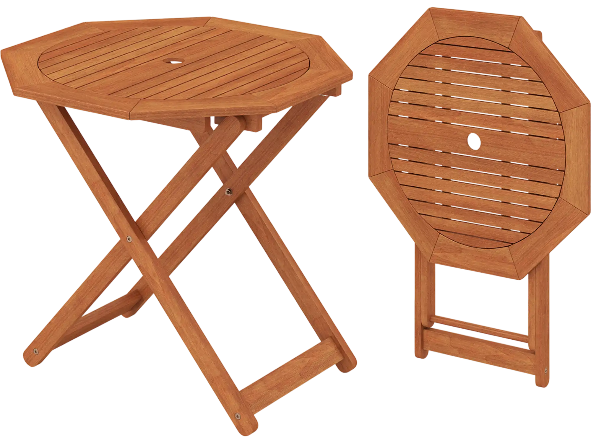 Costway Octagon Folding Patio Coffee Table w/ 2