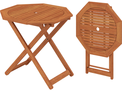 Costway Octagon Folding Patio Coffee Table w/ 2