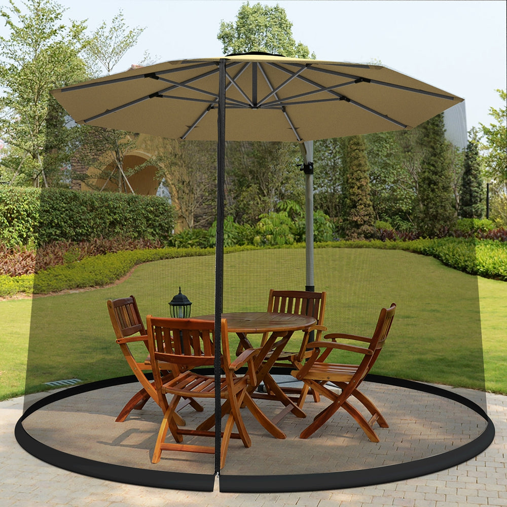 Outdoor 9/10FT Umbrella Table Screen Mosquito Bug Insect Net