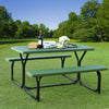 Outdoor Picnic Table Bench Set for Camping-Green - Gallery View 1 of 11