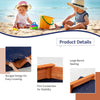 Hexagon wooden cedar sand box with seat boards, designed for kids, featuring a durable cover and large bench seating.