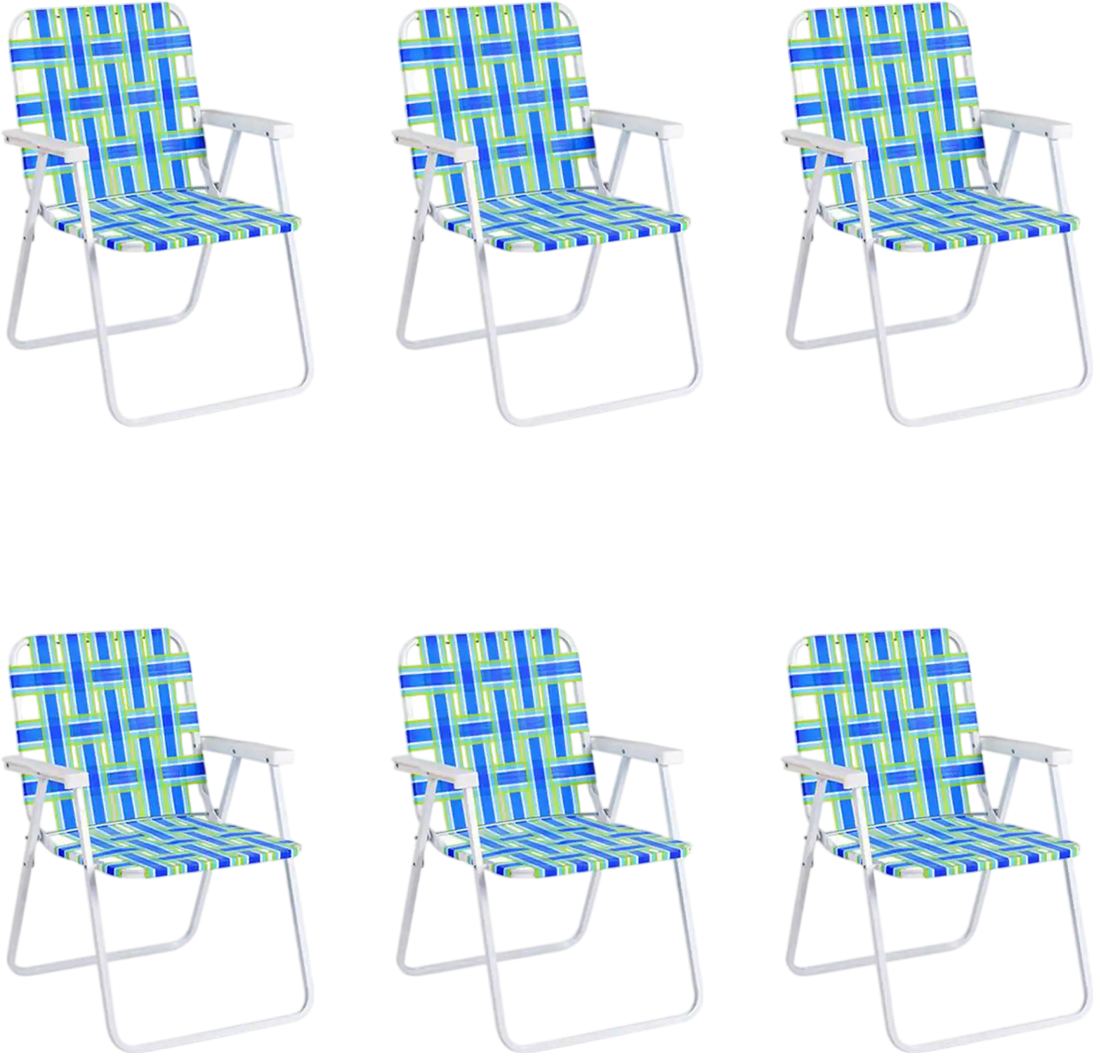 Costway 6-Piece Folding Beach Camping Lawn Webbing Chair Set 86321794 New