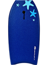 41-inch lightweight bodyboard in blue with star designs, made of EPS core and XPE deck, ideal for summer water sports.