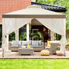Canopy Gazebo Tent Shelter Garden Lawn Patio with Mosquito Netting-Beige - Gallery View 1 of 12