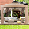 Canopy and Garden Structures Gazebo with Netting for Outdoors-Brown - Gallery View 1 of 10