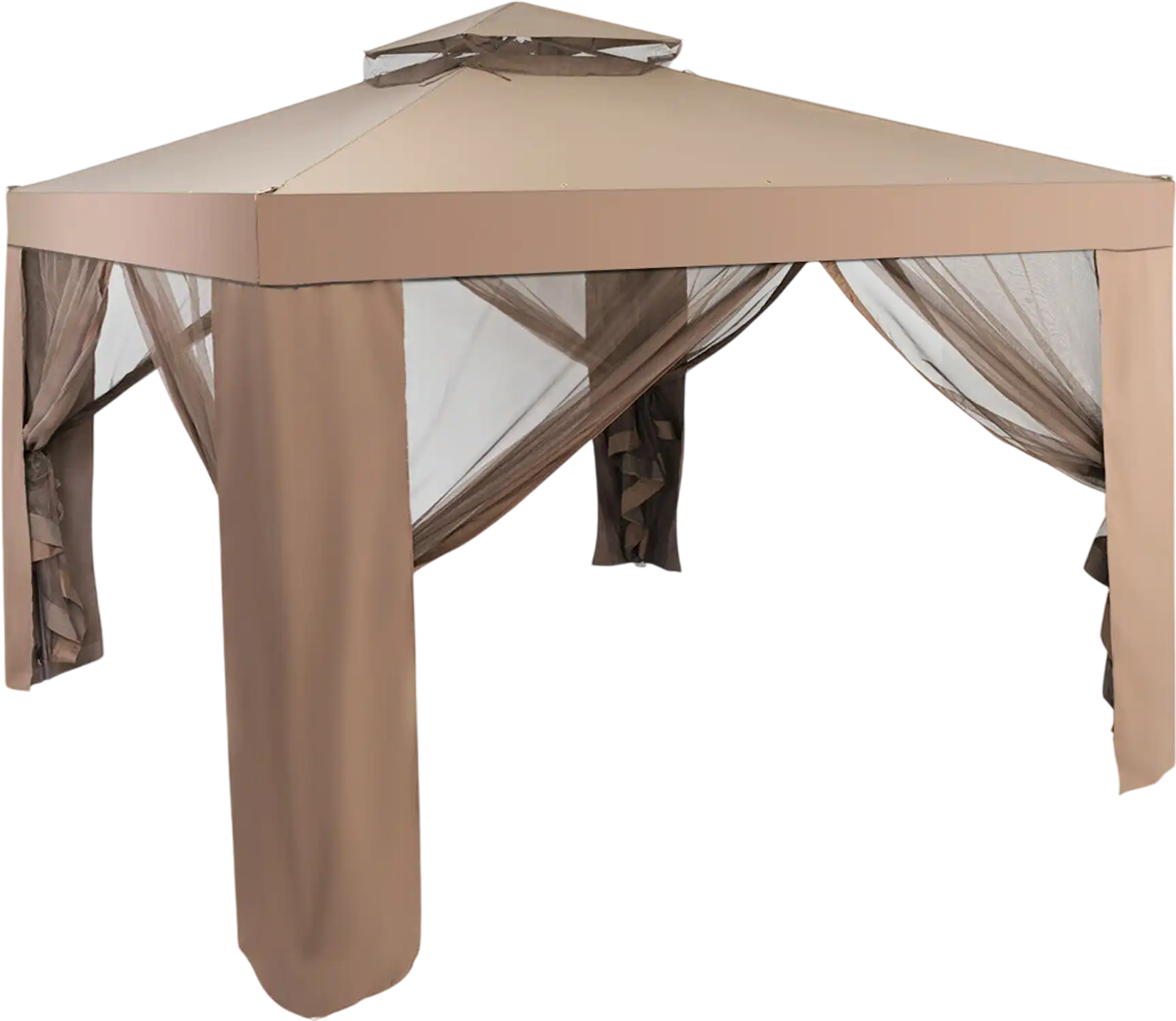 Costway 10' x 10' Patio Canopy Gazebo w/ Netting Double Tier Roof 54810396 New