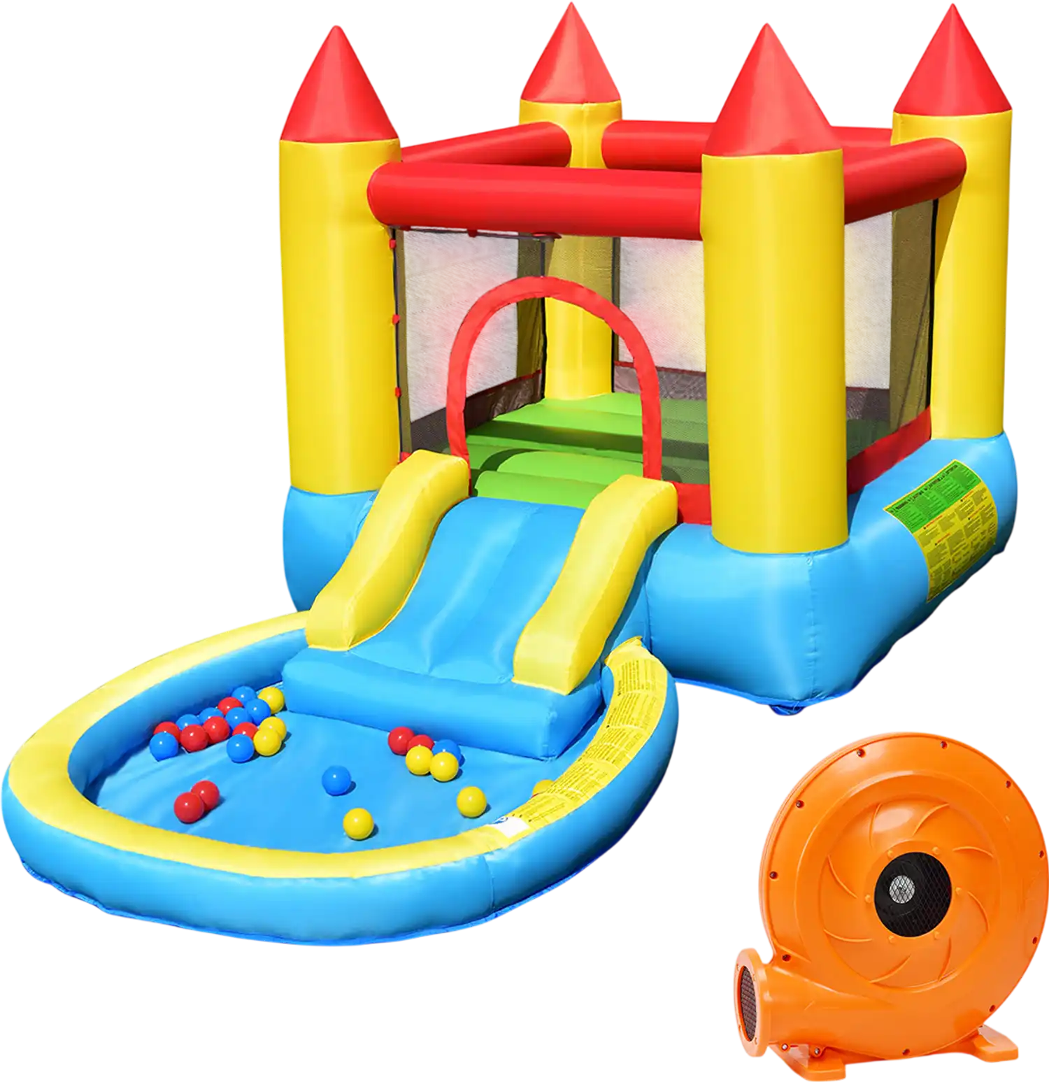 Costway Inflatable Kids Slide Bounce House w/ 580W Blower 95017364 New
