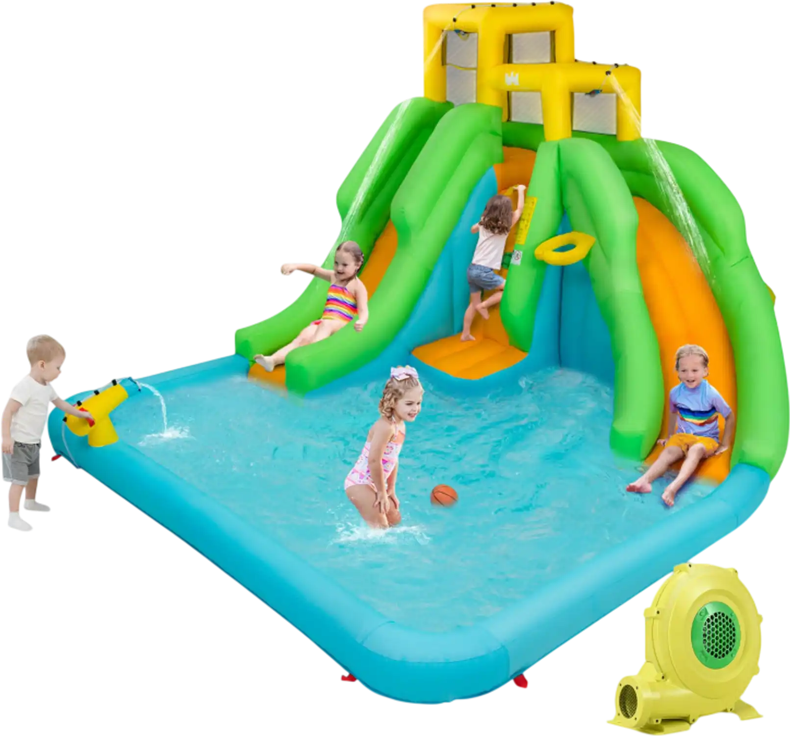 Costway Kids Inflatable Water Park Bounce House w/ 480W Blower 21876059 New
