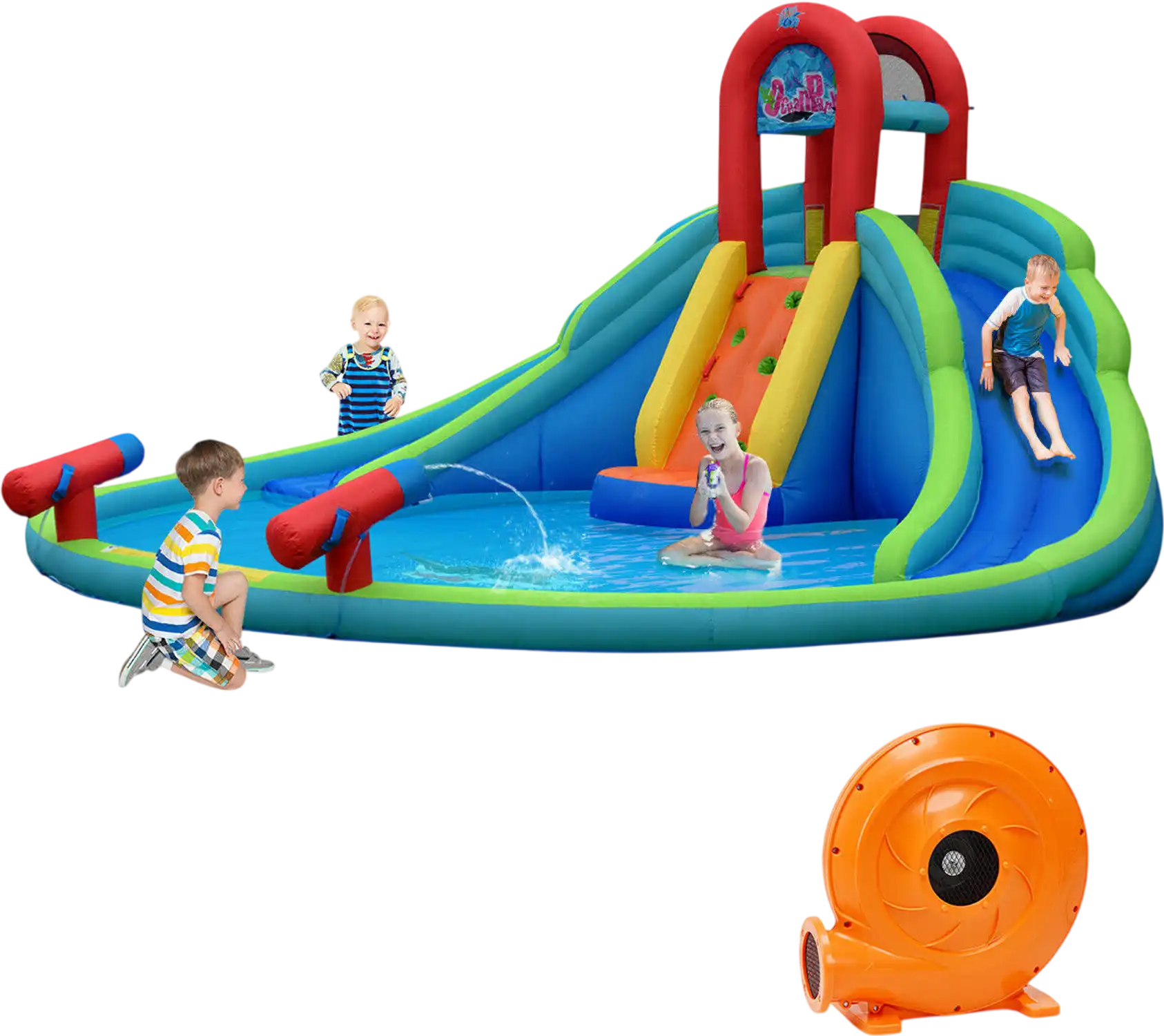Costway Inflatable Water Slide Bounce House Mighty Splash Pool 60528173 New