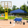 Blue 8'x8' outdoor pop-up canopy tent with sturdy steel frame, ideal for outdoor gatherings and activities.