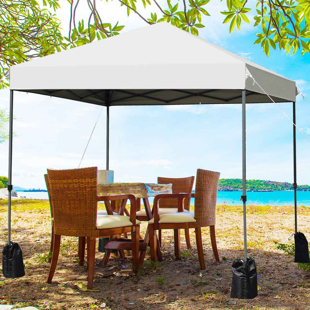 8’x8' Outdoor Pop up Canopy Tent  w/Roller Bag-White - Gallery View 1 of 12