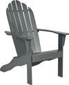 Gray acacia wood Adirondack chair with ergonomic design, perfect for outdoor patio relaxation and durable for all.