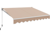 Retractable 10 x 8.2 feet awning in beige with manual crank handle, ideal for outdoor shading and decor.