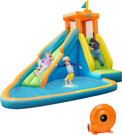 Costway Inflatable Water Slide Kids Bounce House w/ 740W Blower 84029763 New