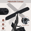 Adjustable canopy detail of the 3 seat outdoor patio swing with cushioned steel frame, offering sun protection and.