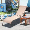 Adjustable Patio Chaise Folding Lounge Chair with Backrest-Brown - Gallery View 1 of 8