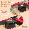 30-inch square propane gas fire table with waterproof cover, featuring dual use as a fire pit and coffee table for.