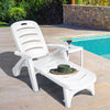 5 Position Adjustable Folding Lounger Chaise Chair on Wheels - Gallery View 1 of 16