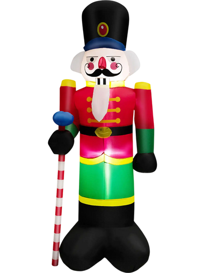 Costway 8' Inflatable Nutcracker Soldier w/ 2 Built-In LED Lights 12097453 New