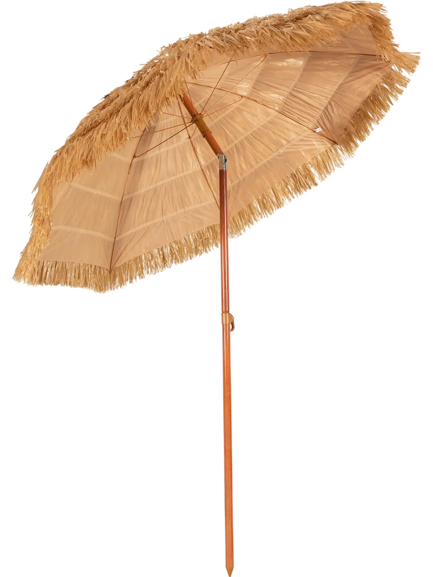 Costway 6.5' Portable Thatched Tiki Beach Umbrella Adjustable Tilt 95720641 New