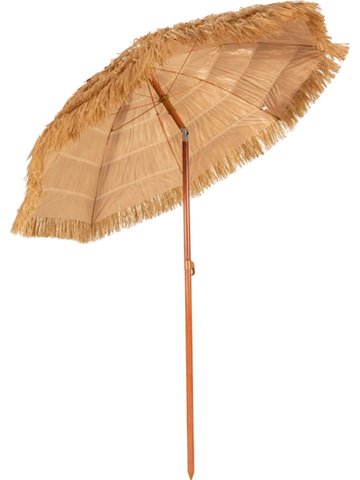 Costway 6.5' Portable Thatched Tiki Beach Umbrella Adjustable Tilt 95720641 New