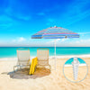 7.2 Feet Portable Outdoor Beach Umbrella with Sand Anchor and Tilt Mechanism-Blue - Gallery View 1 of 12