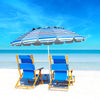 8FT Portable Beach Umbrella with Sand Anchor and Tilt Mechanism for Garden and Patio-Blue - Gallery View 1 of 12