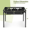 Portable propane 3 burner gas cooker with a sturdy cast iron design, 225,000 BTU output, and adjustable firepower.